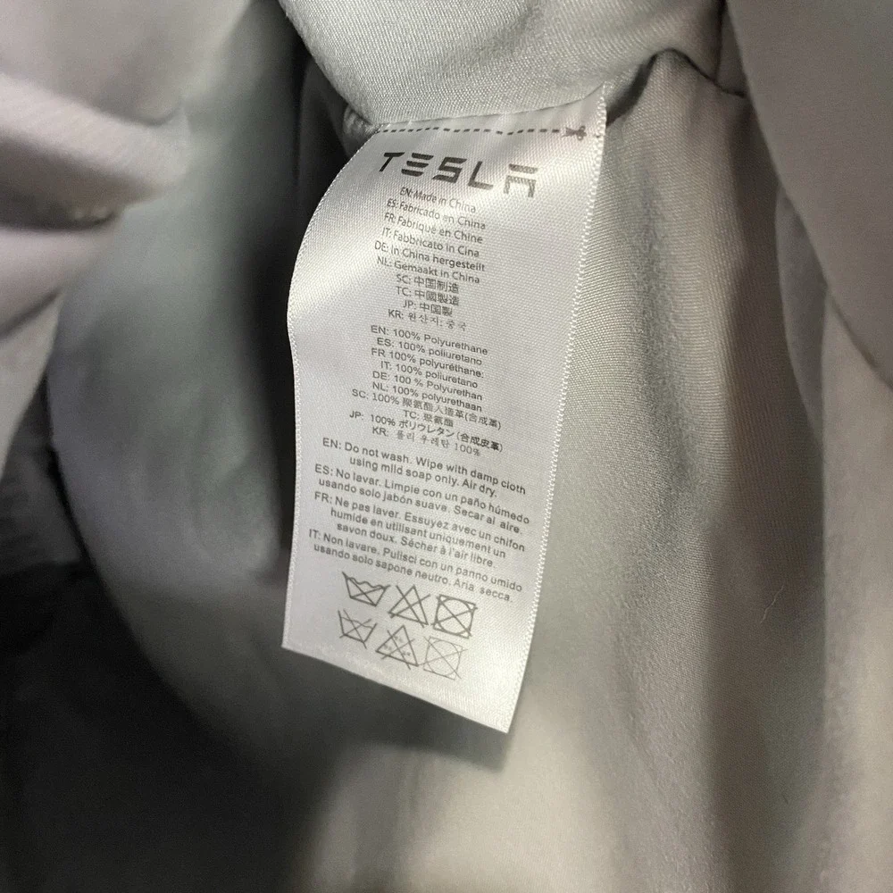Tesla Cybertruck Elevate Backpack Grey Vegan Leather Tesla Store w/ Satin Cover‎